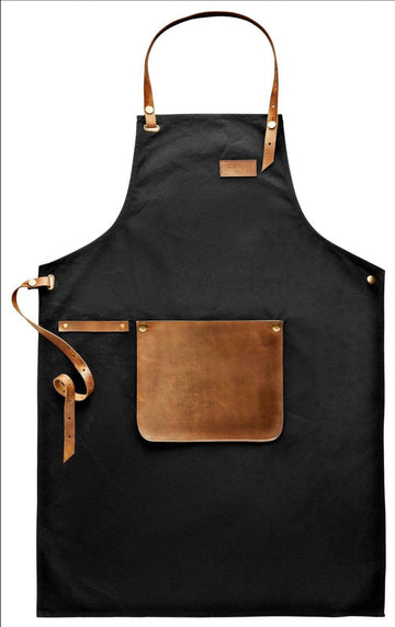 Apron in Leather and Canvas