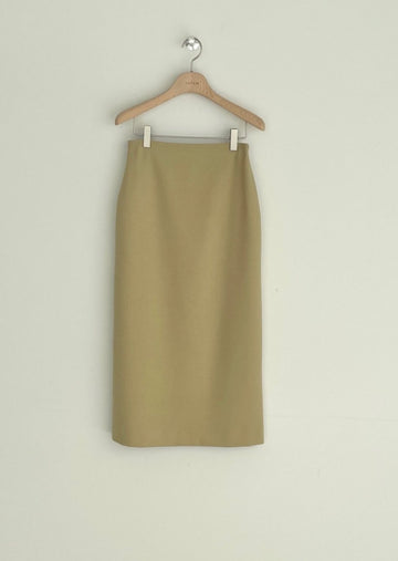 Back elastic midi skirt